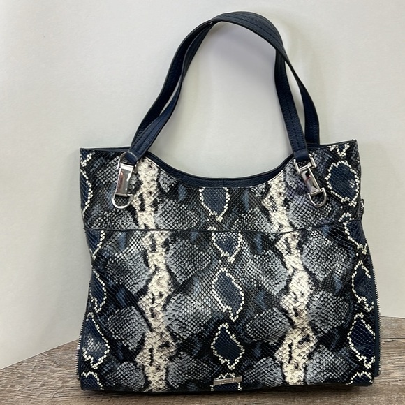Vince Camuto EMELY Snakeskin Embossed Pebbled Leather Tote Handbag - Picture 1 of 12